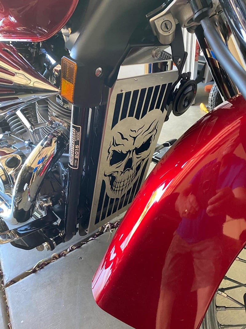 Motorcycle Upgrader Skull Radiator Grill Cover Guard Protector For Honda Honda Shadow Aero 750 VT750C 2004-2019 Spirit VT75C2 Phantom 750 2007-2019 - Image 2